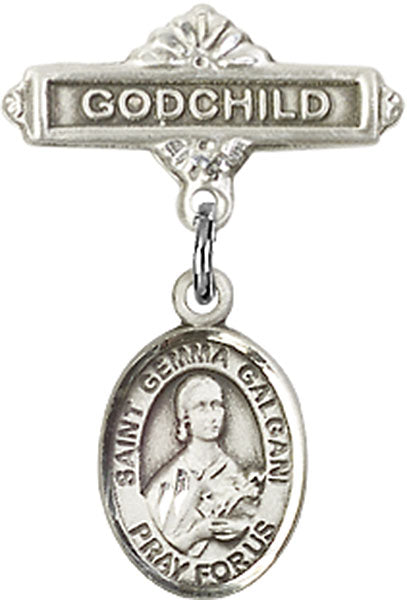 St. Gemma Galgani Charm and Godchild Badge Pin