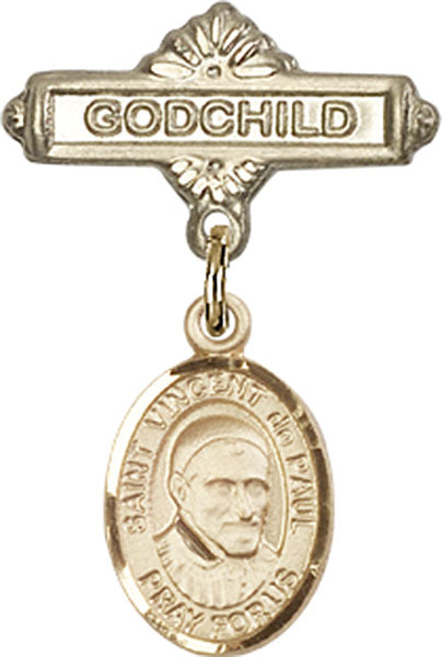 St. Vincent de Paul Charm and Godchild Badge Pin