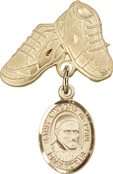 St. Vincent de Paul Charm and Baby Boots Pin