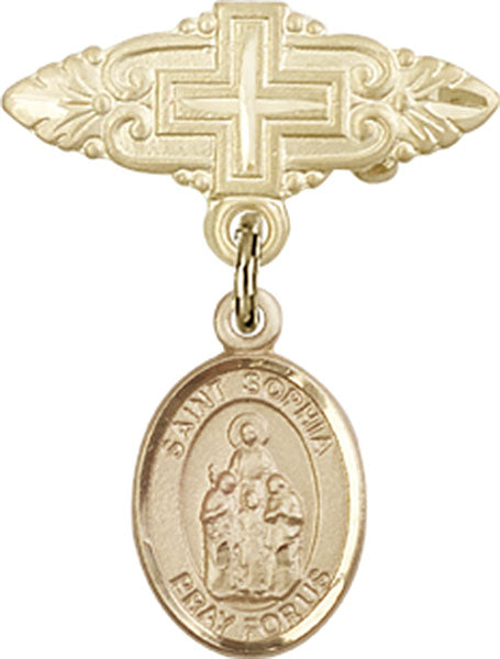St. Sophia Charm and Badge Pin with Cross