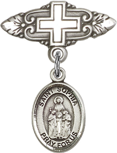 St. Sophia Charm and Badge Pin with Cross