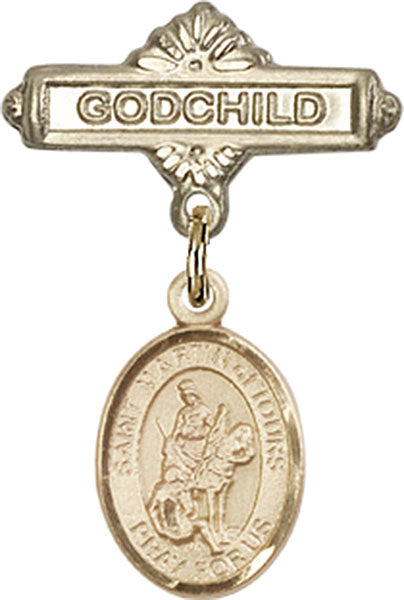 St. Martin of Tours Charm and Godchild Badge Pin
