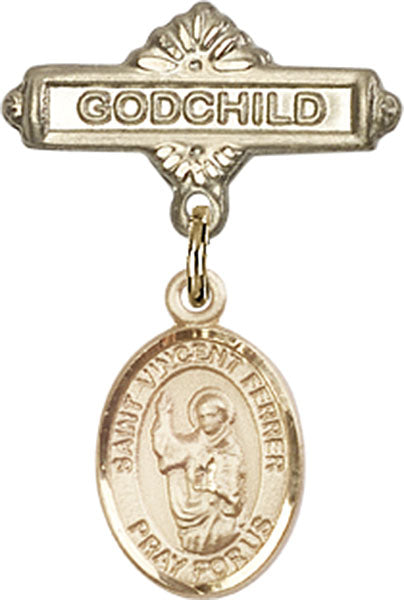 St. Vincent Ferrer Charm and Godchild Badge Pin