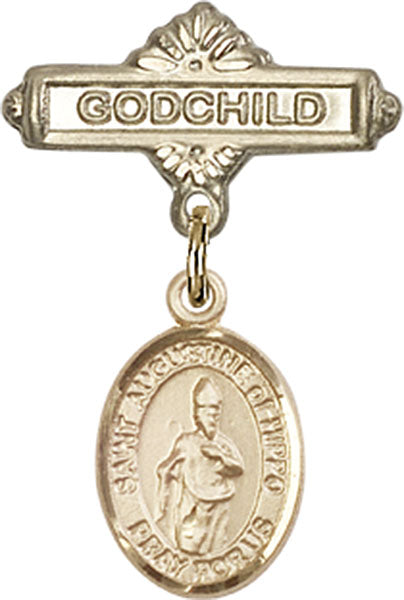 St. Augustine of Hippo Charm and Godchild Badge Pin