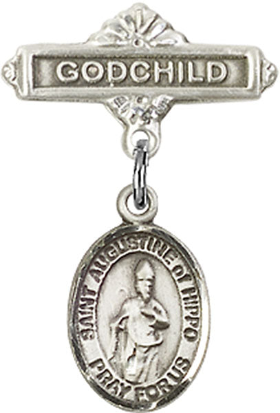 St. Augustine of Hippo Charm and Godchild Badge Pin