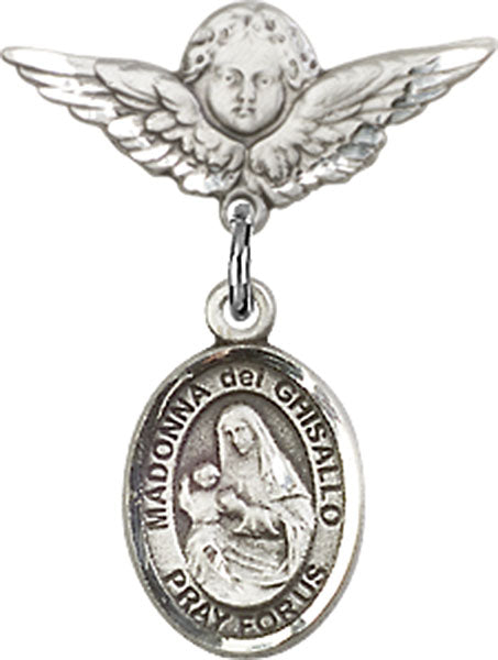 St. Madonna Del Ghisallo Charm and Angel with Smaller Wings Badge Pin