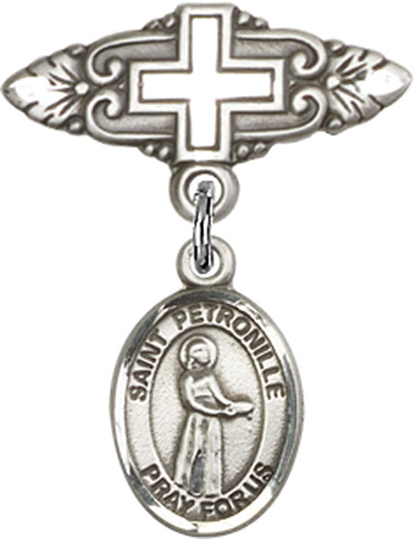 St. Petronille Charm and Badge Pin with Cross