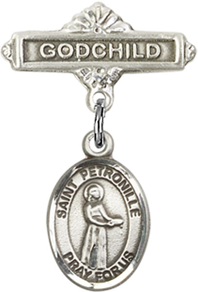St. Petronille Charm and Godchild Badge Pin