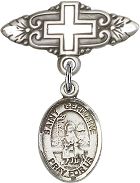 St. Germaine Cousin Charm and Badge Pin with Cross