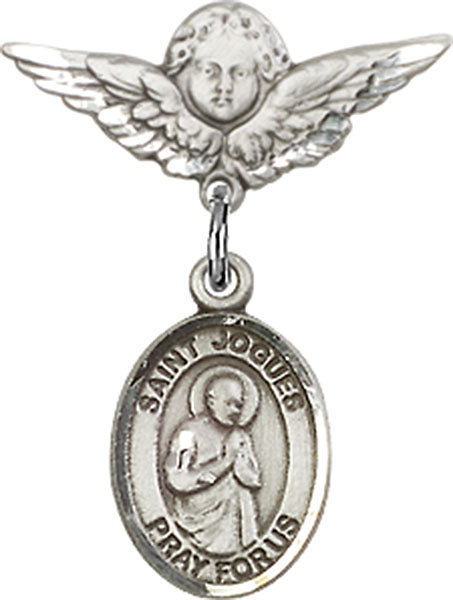 St. Isaac Jogues Charm and Angel with Smaller Wings Badge Pin