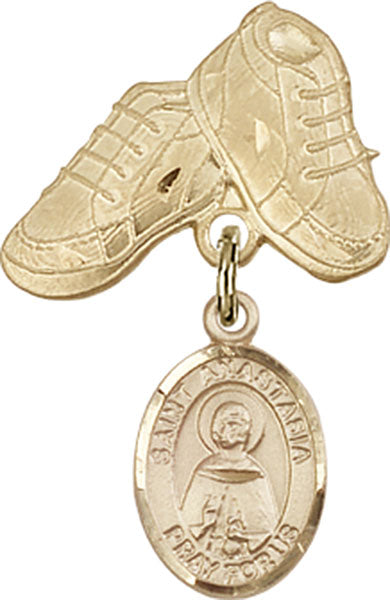 St. Anastasia Charm and Baby Boots Pin