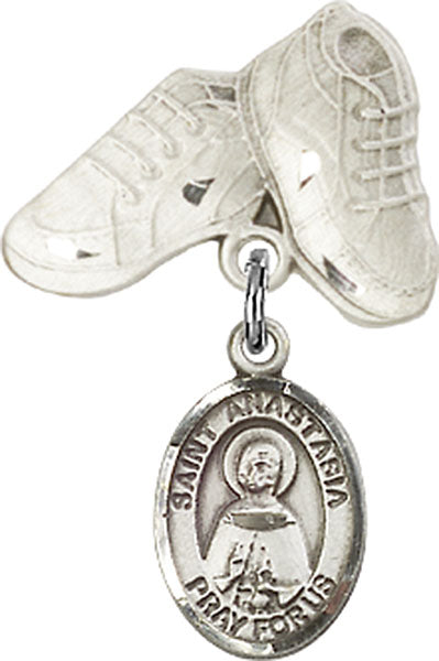 St. Anastasia Charm and Baby Boots Pin