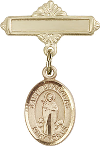 St. Barnabas Charm and Polished Engravable Badge Pin