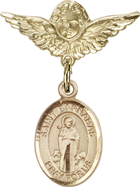 St. Barnabas Charm and Angel with Smaller Wings Badge Pin