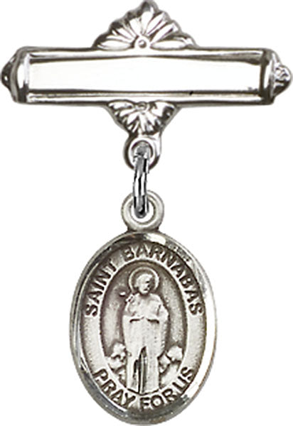 St. Barnabas Charm and Polished Engravable Badge Pin