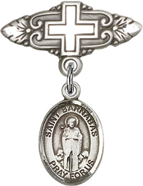 St. Barnabas Charm and Badge Pin with Cross