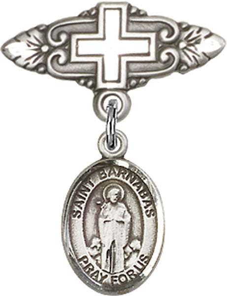 St. Barnabas Charm and Badge Pin with Cross