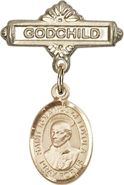 St. Ignatius Charm and Godchild Badge Pin