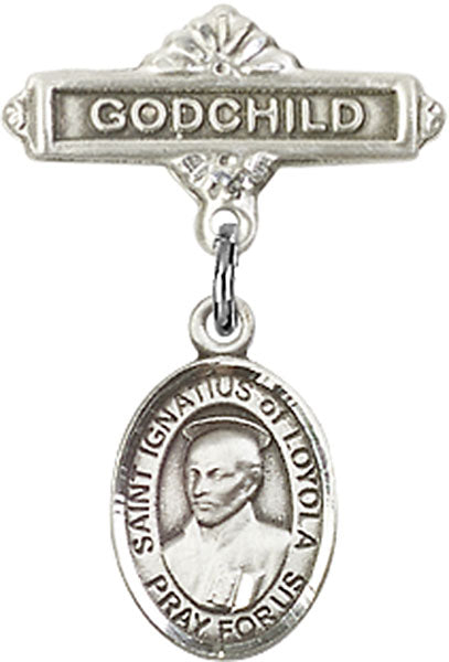St. Ignatius Charm and Godchild Badge Pin