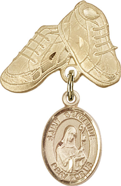 St. Gertrude of Nivelles Charm and Baby Boots Pin