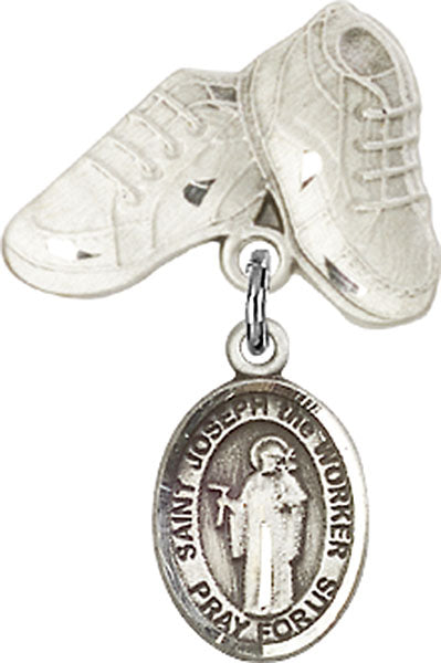 St. Joseph the Worker Charm and Baby Boots Pin