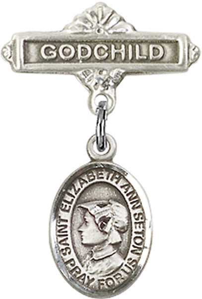St. Elizabeth Ann Seton Charm and Godchild Badge Pin