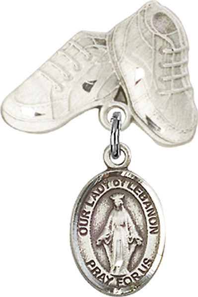 Our Lady of Lebanon Charm and Baby Boots Pin