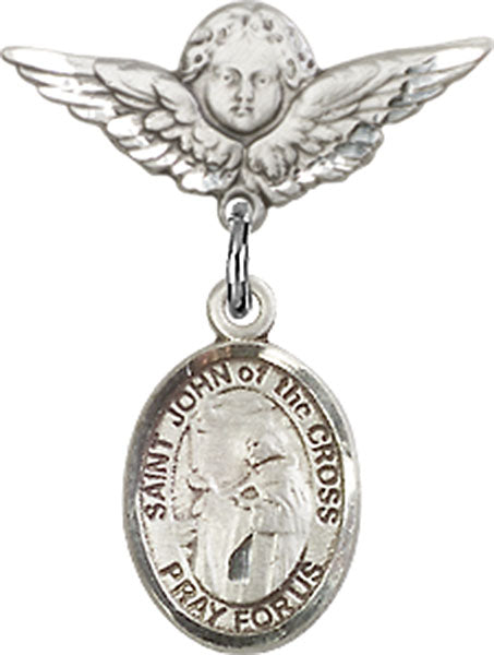 St. John of the Cross Charm and Angel with Smaller Wings Badge Pin