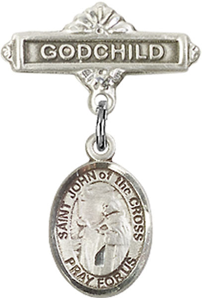 St. John of the Cross Charm and Godchild Badge Pin