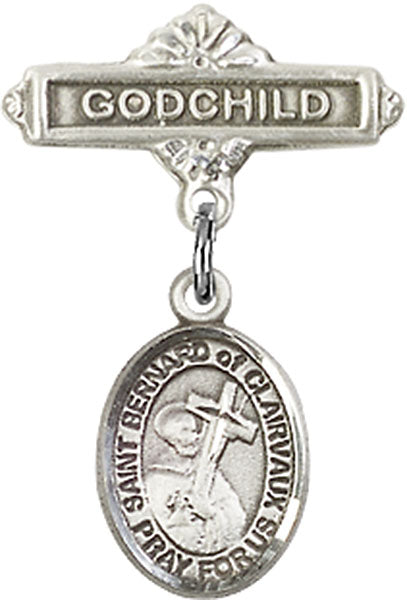 St. Bernard of Clairvaux Charm and Godchild Badge Pin