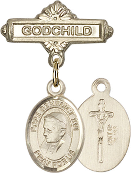 Pope Benedict XVI Charm and Godchild Badge Pin