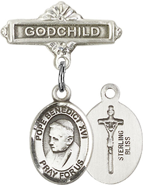 Pope Benedict XVI Charm and Godchild Badge Pin