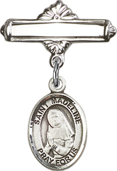 St. Madeline Sophie Barat Charm and Polished Engravable Badge Pin