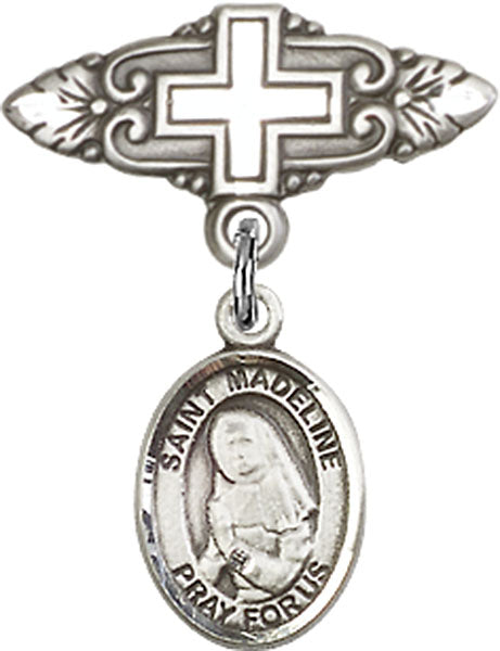 St. Madeline Sophie Barat Charm and Badge Pin with Cross