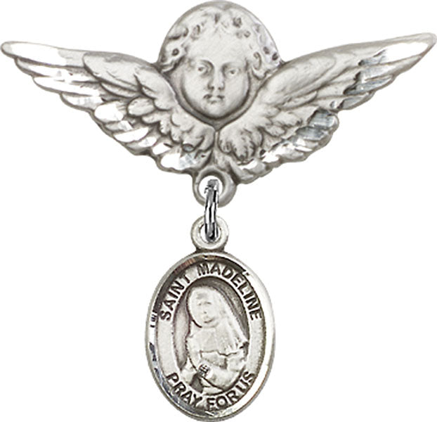 St. Madeline Sophie Barat Charm and Angel with Larger Wings Badge Pin