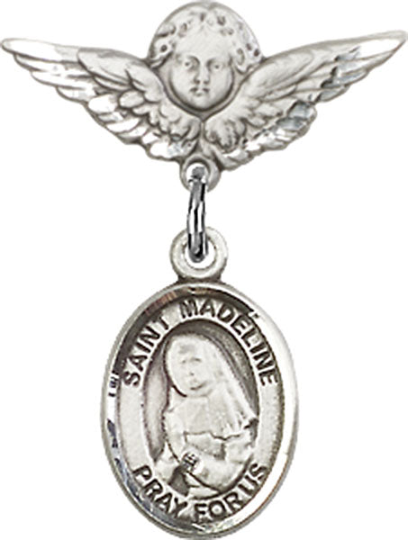 St. Madeline Sophie Barat Charm and Angel with Smaller Wings Badge Pin