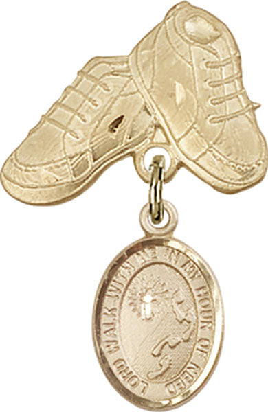 Footprints Cross Charm and Baby Boots Pin