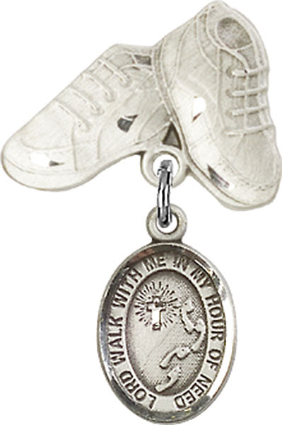 Footprints Cross Charm and Baby Boots Pin