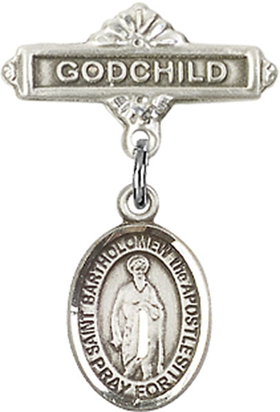 St. Bartholomew the Apostle Charm and Godchild Badge Pin