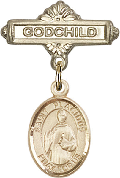 St. Placidus Charm and Godchild Badge Pin