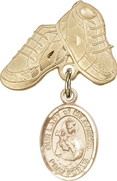 Our Lady of Mount Carmel Charm and Baby Boots Pin
