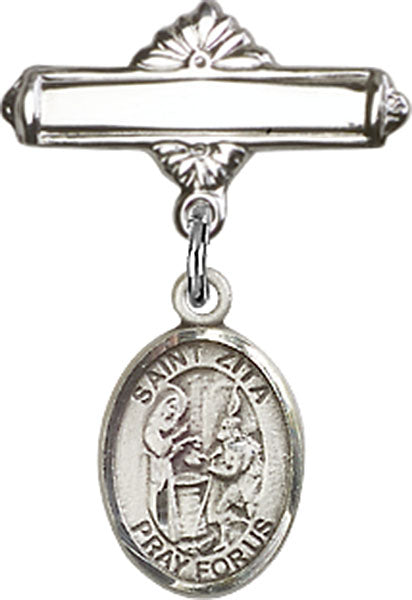 St. Zita Charm and Polished Engravable Badge Pin