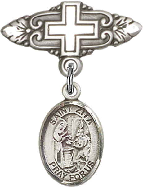 St. Zita Charm and Badge Pin with Cross