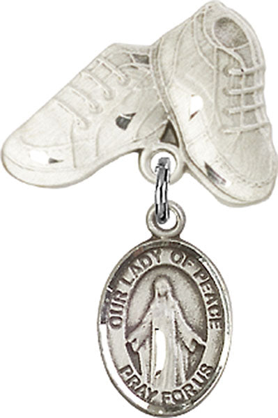 Our Lady of Peace Charm and Baby Boots Pin