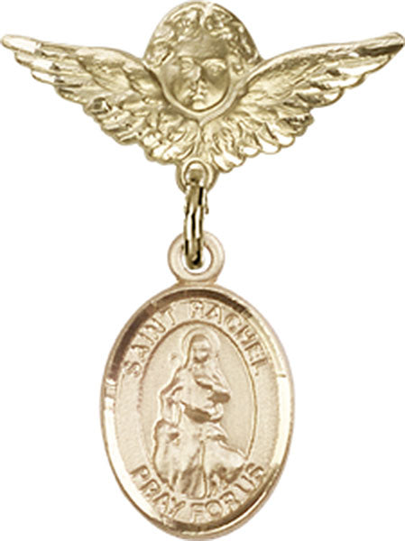 St. Rachel Charm and Angel with Smaller Wings Badge Pin