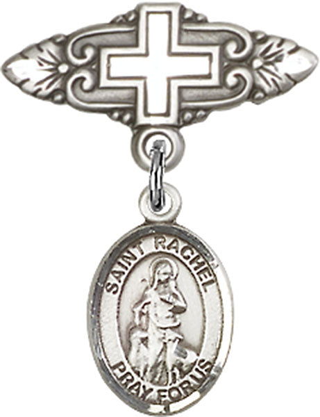 St. Rachel Charm and Badge Pin with Cross