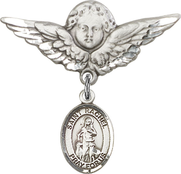 St. Rachel Charm and Angel with Larger Wings Badge Pin