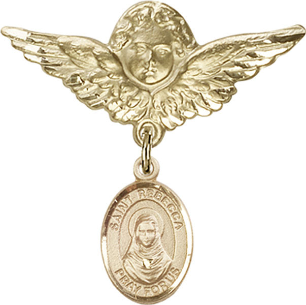 St. Rebecca Charm and Angel with Larger Wings Badge Pin