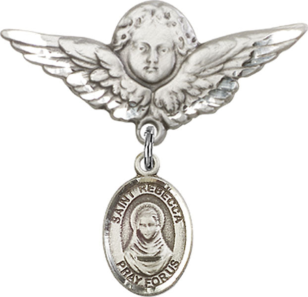 St. Rebecca Charm and Angel with Larger Wings Badge Pin