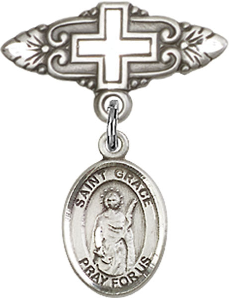 St. Grace Charm and Badge Pin with Cross